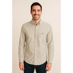 Lacoste Modern‎ Fit Striped Long Sleeve Button Down Shirt Men's Size 40